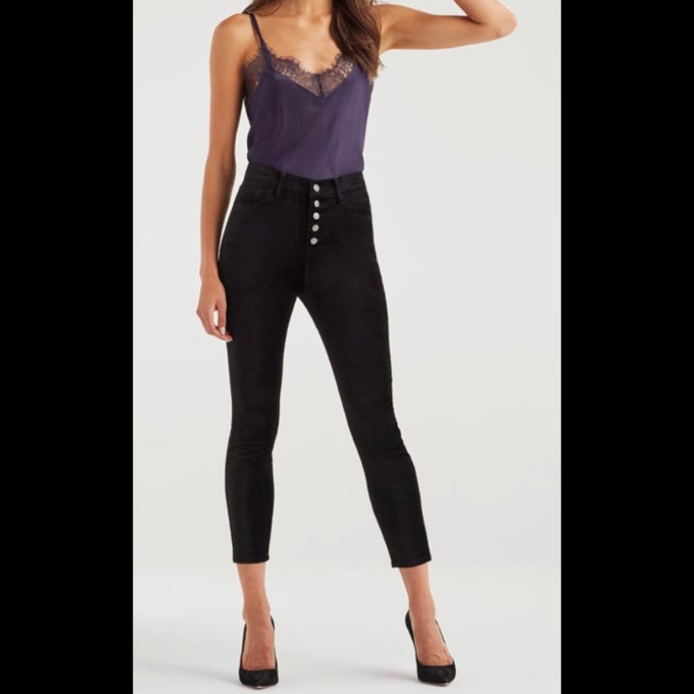 7 For All Mankind velvet high waist ankle skinny